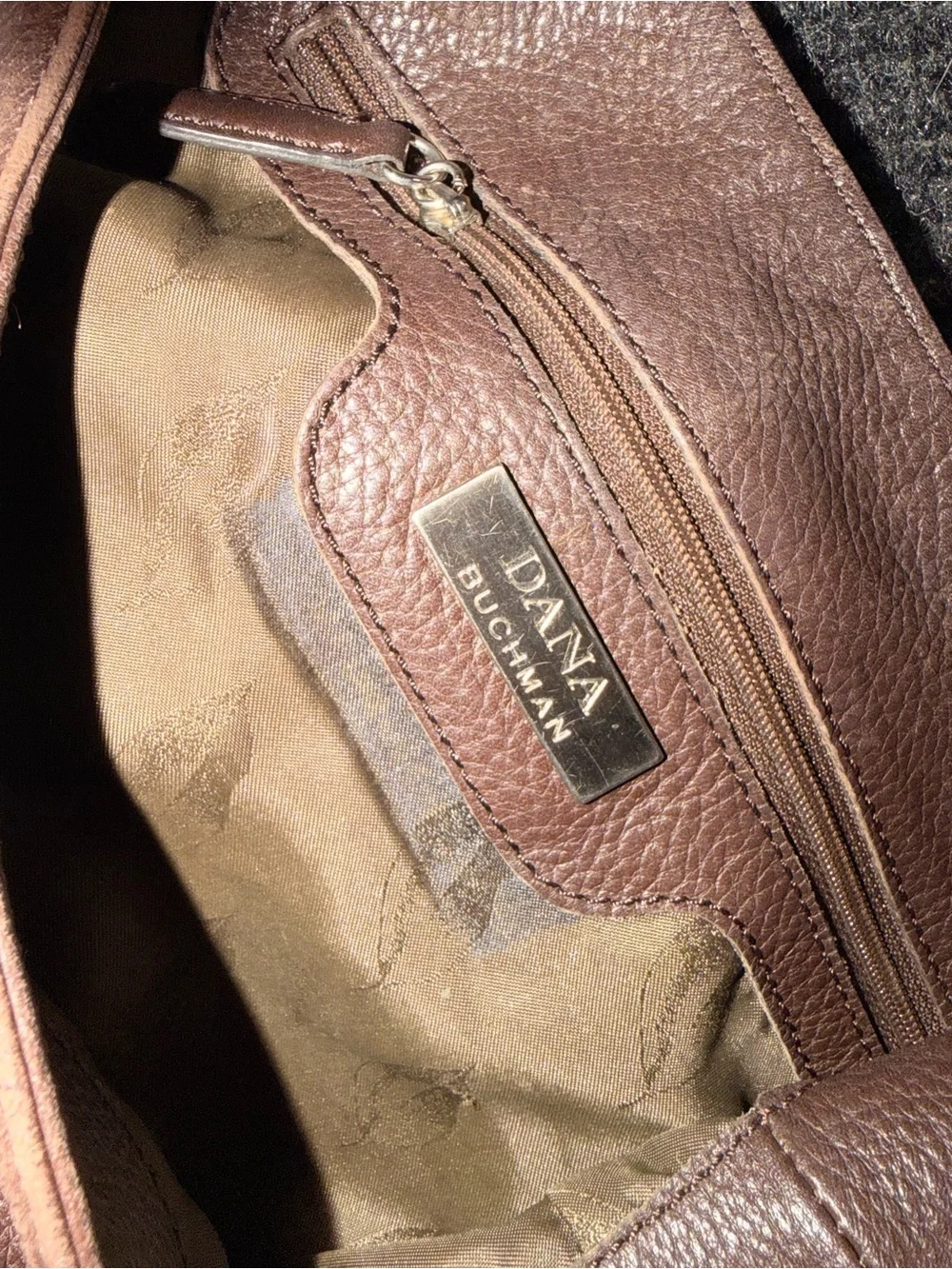 Dana Buchman Brown Pebbled Leather Hobo Shoulder Bag Buckle Purse